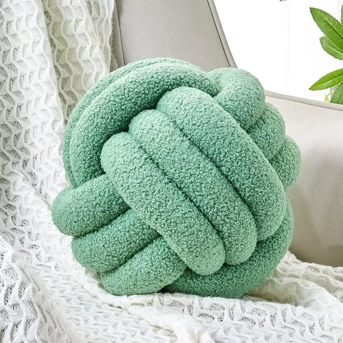 Miniatura 27 de Uvvyui Bola de Almohada con Nudo, Almohadas Decorativas Suaves para el Hogar, Almohada Redonda de Tiro, Almohada de Felpa Anudada Hecha a Mano