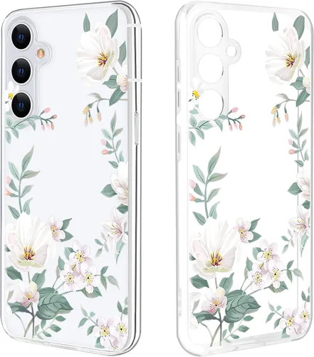 Miniatura 24 de Funda ultra transparente para Samsung Galaxy S23 con diseño de flores, TPU suave y delgado, patrón floral, transparente, funda protectora para niñas