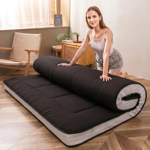 Miniatura 11 de MAXYOYO Colchón tipo futón King de espuma, cubrecolchón de cama, colchón de suelo japonés, colchón plegable, colchón de futón, almohadilla de cama