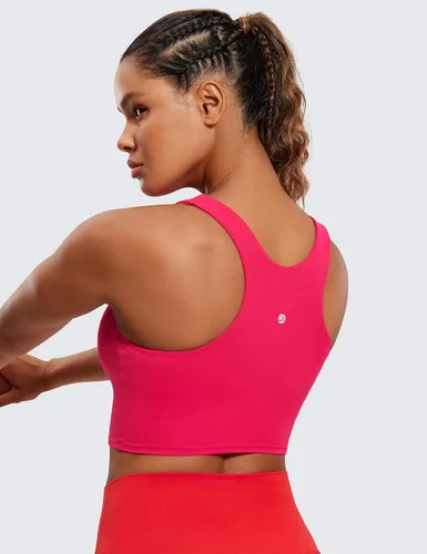 Miniatura 2 de CRZ YOGA - Butterluxe - Brasier deportivo con espalda cruzada y escote alto - Camiseta de entrenamiento sin mangas con brasier con relleno