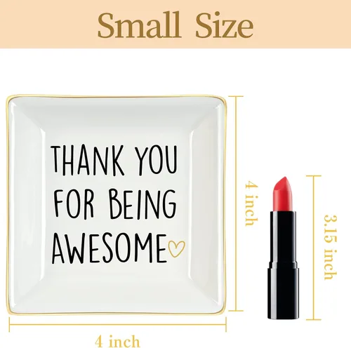 Miniatura 6 de Homlouue Regalos de agradecimiento para mujeres, plato de anillo de agradecimiento inspirador para empleados, compañeros de trabajo, amigos