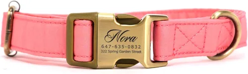 Miniatura 16 de Collar de perro personalizado con nombre y número de teléfono grabado, collar ajustable personalizado para cachorros, collar de algodón orgánico