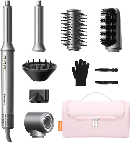 Easywave Cepillo secador de pelo 7 en 1: Secador de pelo de alta velocidad de 110,000 RPM con iones negativos para peinar sin encrespamiento, secado