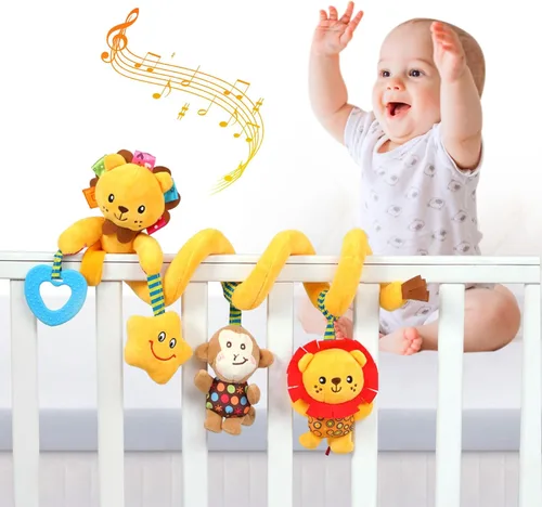 Miniatura 8 de Jollybaby Juguetes para cochecito de cuna y asiento de automóvil para bebé de 0 a 12 meses, juguetes sensoriales colgantes para el tiempo de barriga