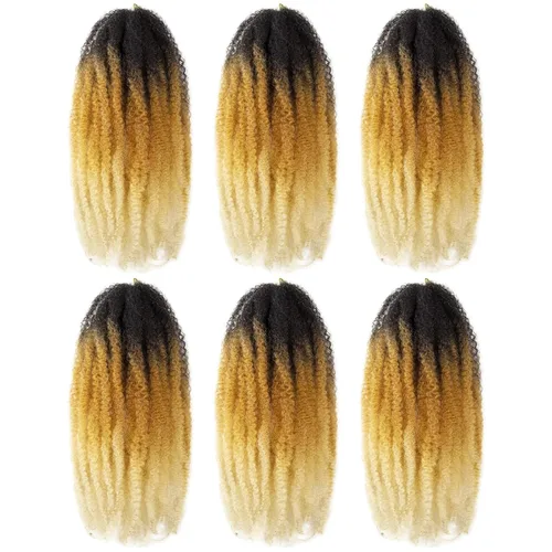 Miniatura 13 de ToyoTress Bob Marley Twist Hair - 8 Pulgadas Paquete de 6 Cabello Marley Negro Corto Para Locs Falsos, Extensiones de Cabello Rizado Afro Kinky