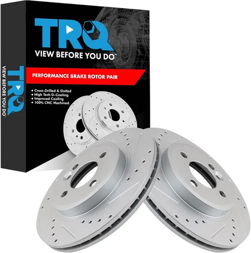 Miniatura 74 de TRQ Juego de rotores de freno de rendimiento trasero con revestimiento G premium compatible con Mazda 6 2014-2021