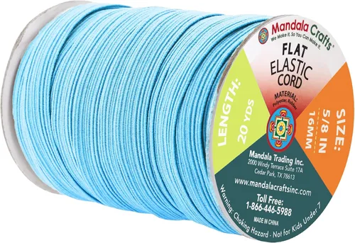 Miniatura 80 de Mandala Crafts - Rollo de cordón elástico plano para costura y manualidades Blanco