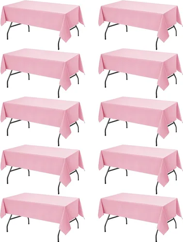 Miniatura 25 de Paquete de 6 manteles negros para mesas cuadradas, 54 x 54 pulgadas, tela de poliéster resistente a las manchas para mesas de 2 pies, manteles