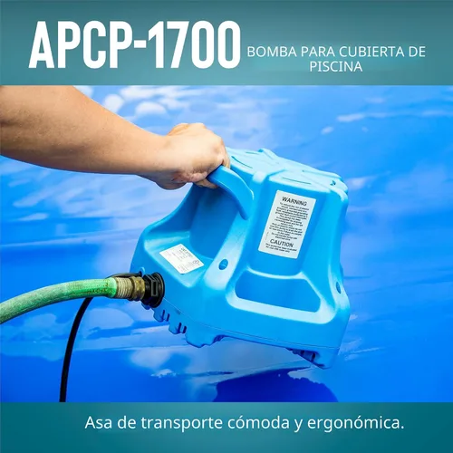 Miniatura 6 de Little Giant APCP-1700 Bomba de cubierta de piscina de 115 voltios, 1/3 HP, 1745 GPH, automática, sumergible, con cable de 25 pies, azul claro