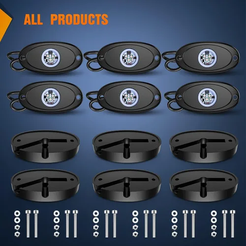 Miniatura 9 de Nilight Luz LED de roca, 6 unidades de luz roja impermeable debajo del cuerpo, luces interiores exteriores para coche, camión, camioneta, ATV, UTV