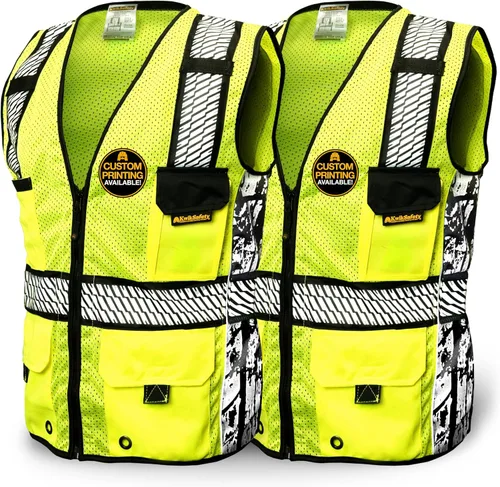 Miniatura 12 de KwikSafety - Charlotte, NC - RoadBOSS Econ & Chaleco de Seguridad Premium Clase 2 Chaleco Reflectante ANSI OSHA Chaleco de Seguridad para Hombres