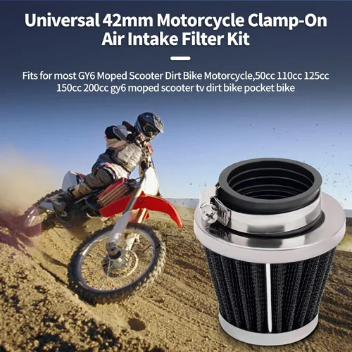 Miniatura 7 de AHL Filtro de aire negro de 1.654 in de alto rendimiento de almacén / 150 cc-250 cc para motocicleta, scooter, ATV Dirt Bike (1 unidad)