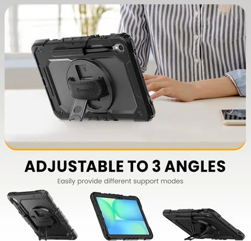 Miniatura 4 de Timecity - Funda protectora resistente para Samsung Galaxy Tab S10 Lite, S10 FE, S9 FE 5G, S9, 10.9 y 11 pulgadas, con protector de pantalla, Negro