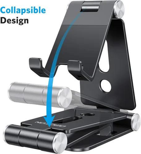 Miniatura 3 de OMOTON Soporte plegable para teléfono celular, soporte de aluminio portátil C4, soporte ajustable para teléfono compatible con iPhone 13/12/11 Pro