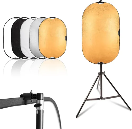 Selens Kit de soporte reflector de luz de 24 x 36 pulgadas/23.6x35.4 in, multidisco plegable 5 en 1 con soporte para fotografía de luz y soporte