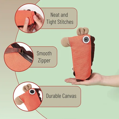 Miniatura 3 de Mr. Pen - Estuche para lápices de pie, bolsa de lápices de animales, burro rojo, estuche para lápices para niños, bonita bolsa para lápices