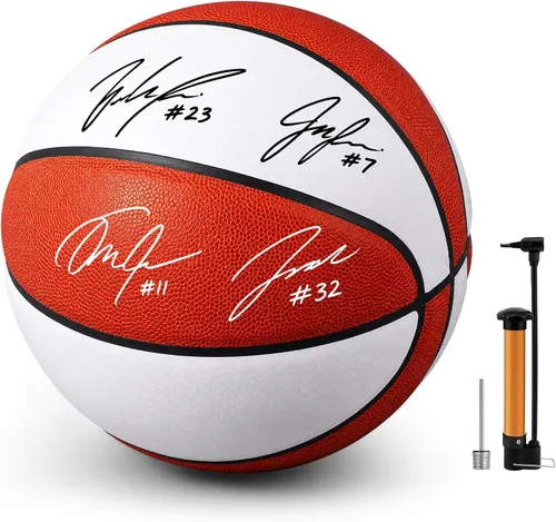 Miniatura 11 de Hiboom Autograph - Baloncesto firmado con bomba de aire, memorabilia, para premio, trofeo, banquete, senior, noche, hitos nocturnos, entrenador