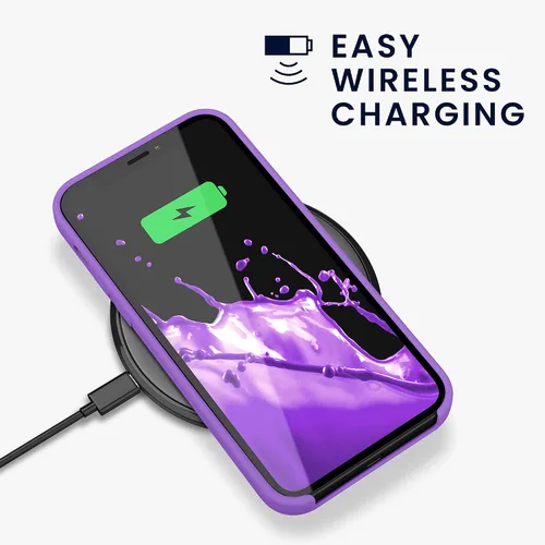 Miniatura 5 de kwmobile Funda compatible con Apple iPhone 12 Pro Max, funda de silicona TPU con acabado suave, color morado orquídea