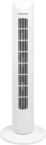 OVENTE Ventilador de torre de 32 pulgadas para dormitorio, ventilador de soporte portátil con oscilación de 90°, velocidad ajustable, ventilador de