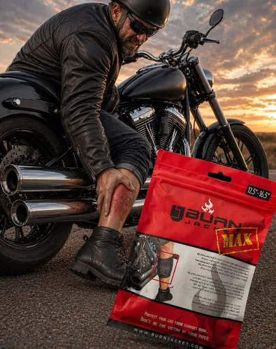 Miniatura 9 de BurnJacket Max - Funda protectora para tubo de escape de motocicleta contra quemaduras con protección de triple capa, se adapta a pantorrillas
