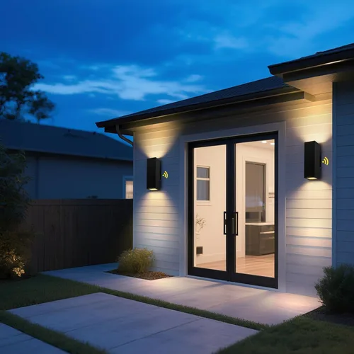 Miniatura 6 de Paquete de 2 lámparas de exterior del atardecer al amanecer, luz de porche moderna color negro mate IP65, bombillas LED de 3000 K, accesorios
