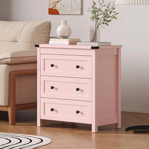 Miniatura 26 de BORNOON Cómoda de 9 cajones, moderna cómoda de almacenamiento de madera, soporte de TV, organizador de cajones de madera con asas de metal