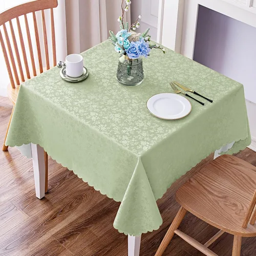 Miniatura 100 de Smiry Mantel cuadrado, mantel de vinilo resistente al agua, lavable, para cocina y comedor (azul bebé, 54 x 54 pulgadas)