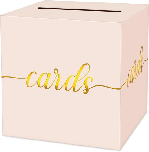 Miniatura 13 de 1 Paquete Caja de Tarjetas Negra y Dorada para Fiesta, Caja de Tarjetas de Regalo Negra de 8.7" para Cumpleaños, Boda, Baby Shower, Jubilación