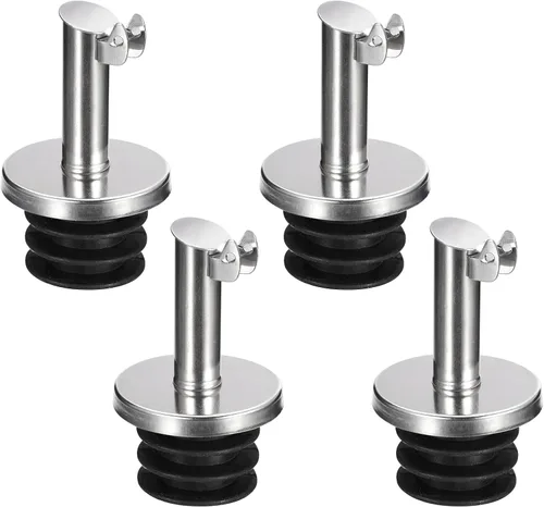 uxcell Vertedores de botellas de acero inoxidable, 4 boquillas de aceite de oliva abatibles automáticamente, vertedores de vino, boquillas para