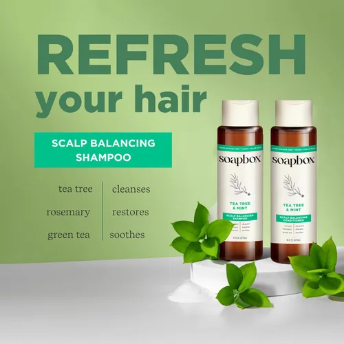Miniatura 3 de Soapbox Juego de champú y acondicionador de árbol de té, equilibrio del cuero cabelludo con aceite de árbol de té, aceite de jojoba, aloe y manteca