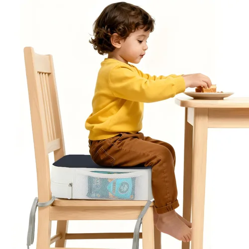 Miniatura 11 de Asiento elevador para silla de cocina, asientos elevadores de 3.8 pulgadas para mesa de comedor con lazos, asiento elevador de comedor