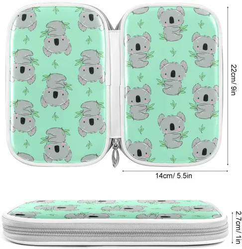 Miniatura 2 de Lindo Koala hojas verdes bolsa de lápices con cremallera organizador de lápices estacionario bolsa de maquillaje cosmético bolsa para la escuela