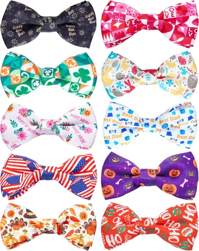 Miniatura 32 de PET SHOW Paquete de 10 corbatines de cumpleaños para perros pequeños, accesorios de collar deslizante para cachorros, gatos, mascotas, corbatines