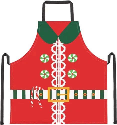 Miniatura 27 de Dreaweet Delantal de cocina unisex con cuello ajustable de Navidad