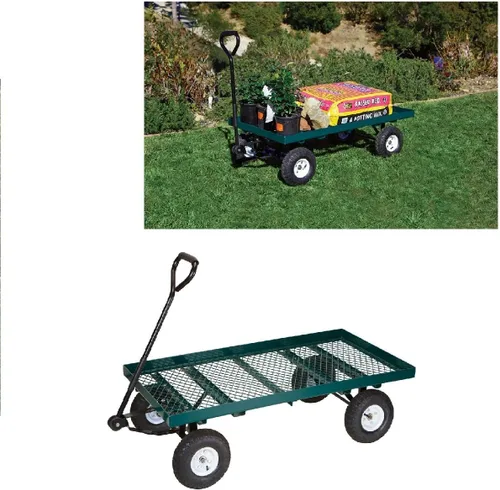Todo lo que necesitas y no más levantamiento pesado es el mejor carrito de acero para jardín y césped al aire libre y cubierta de malla de carro