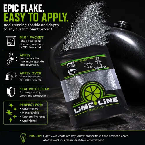 Miniatura 3 de LiME LiNE Escama de metal automotriz pulverizable para pintura personalizada Paquete de 1