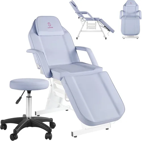 Silla facial de masaje de 73 pulgadas, cama de masaje multiusos de 3 secciones, mesa de tatuaje profesional, equipo de spa para spa facial, equipo