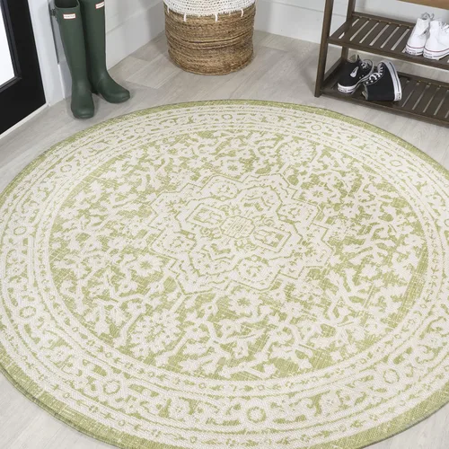 Miniatura 69 de Eyely BMS101D-28 - Alfombra de pasillo con textura de medallón de Santa Mónica Slesi, para interiores y exteriores, estilo costero, bohemio, Gris