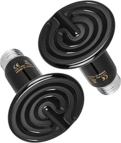 Miniatura 13 de Simple Deluxe Bombilla emisora de calor de cerámica de 25 W (Mini) para reptiles, sin emisor de luz, calentador de gallinero para mascotas anfibias