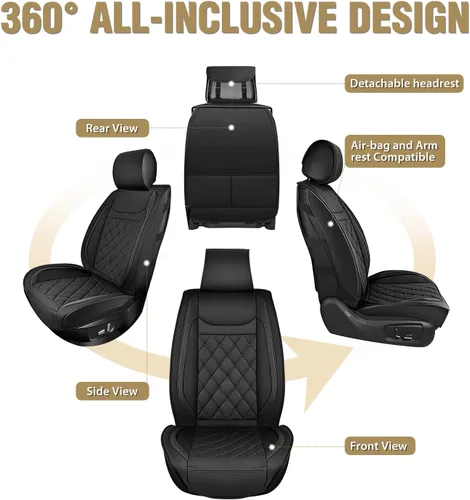 Miniatura 9 de Nilight Fundas de Asientos de Automóvil Impermeables Transpirables de Cuero Sintético Cojines Antideslizantes Funda Universal para Hyundai Honda