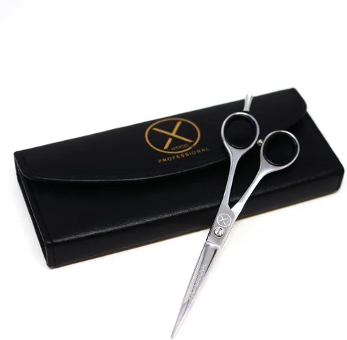 PRO - Tijeras de peluquero afiladas para corte de pelo, 6.5 pulgadas, peso ligero, fabricado en Alemania, acero con reposamanos