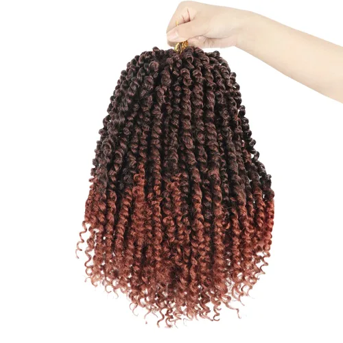 Miniatura 49 de Bileaf Cabello de Ganchillo Passion Twist Pre-retorcido de 10 Pulgadas, 8 Paquetes de Ganchillo Passion Twist, Cabello Corto Passion Twist