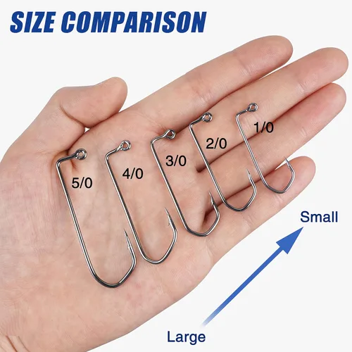 Miniatura 5 de Ganchos de plantilla Aberdeen de 90 grados, 110 piezas de mango largo forjados Duratin Jig Hooks Heavy Wire Jig Ganchos de pesca de acero de alto