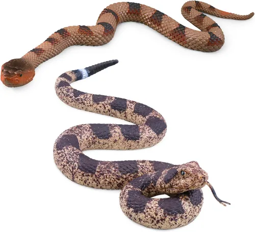 Miniatura 9 de SIENON - Serpientes falsas realistas de juguete, figura de serpiente de goma suave para jardín, asusta a las aves y ardillas, modelo de acción