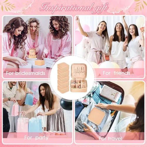 Miniatura 7 de 6 piezas de joyería de viaje, organizador de viaje, caja de joyería pequeña, cajas de regalo para dama de honor, mini organizador de almacenamiento
