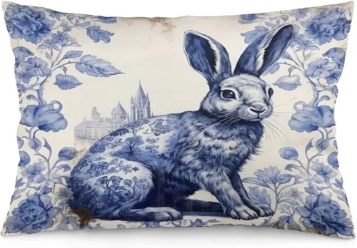 Miniatura 9 de Funda de almohada rústica de 12 x 20 pulgadas, diseño de cabaña en el bosque, súper suave, funda de cojín impresa de doble cara, funda de almohada
