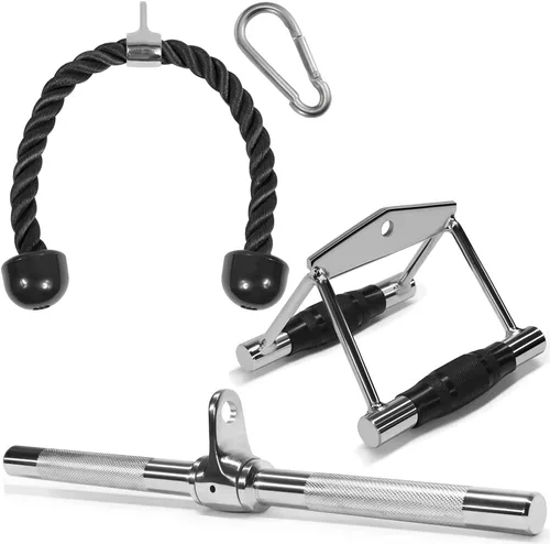 Miniatura 10 de Yes4All Juego de accesorios para máquina de cable de prensa de tríceps, accesorio desplegable LAT, accesorios de máquina de cable para gimnasio