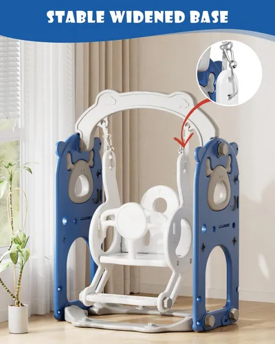 Miniatura 6 de XJD - Juego de tobogán y columpio 13 en 1 para niños pequeños, tobogán para niños de 1 año en adelante, juego de exterior para niños pequeños