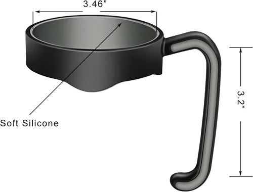 Miniatura 4 de Tumbler, Manija colorida para vaso térmico de 20 oz., Negro