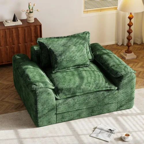 Miniatura 19 de Hobestluk Cloud - Sofá individual de espuma viscoelástica con asiento profundo, sofá en forma de L con funda extraíble, sofá grande para sala